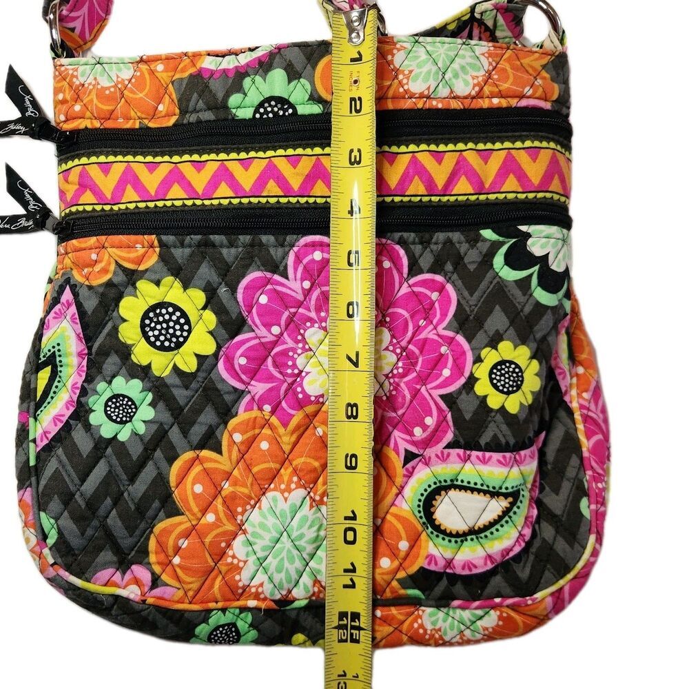 Vera Bradley Crossbody Bag Purse Ziggy Zinnia Floral Quilted Travel Handbang - Picture 9 of 14